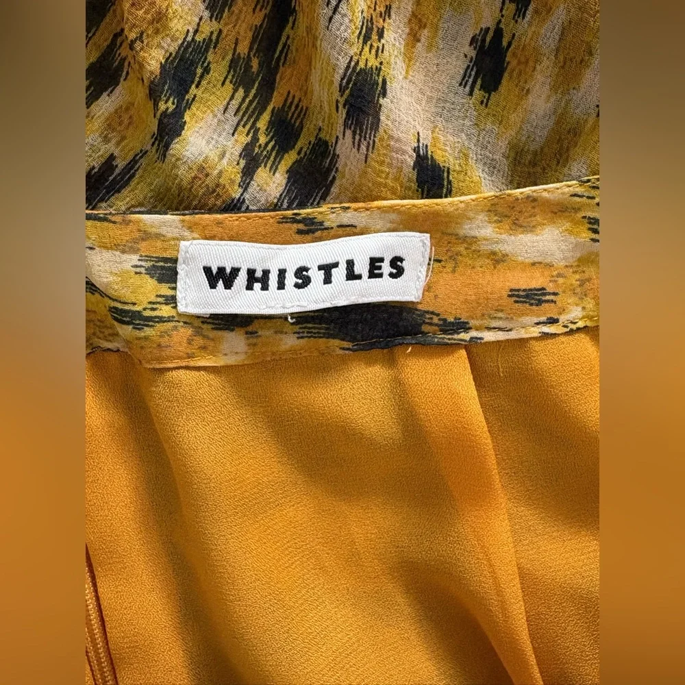 Whistles Midi Tiered‎ Skirt 10 Yellow Ikat Animal Midi Skirt
